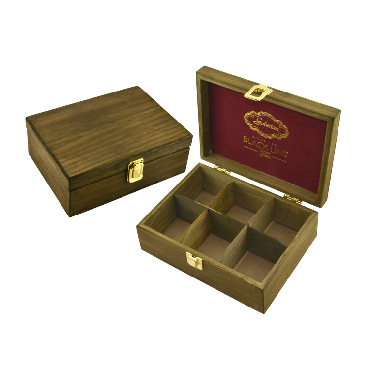 Erasing Color Solid Wood Natural Teabag Wooden Box