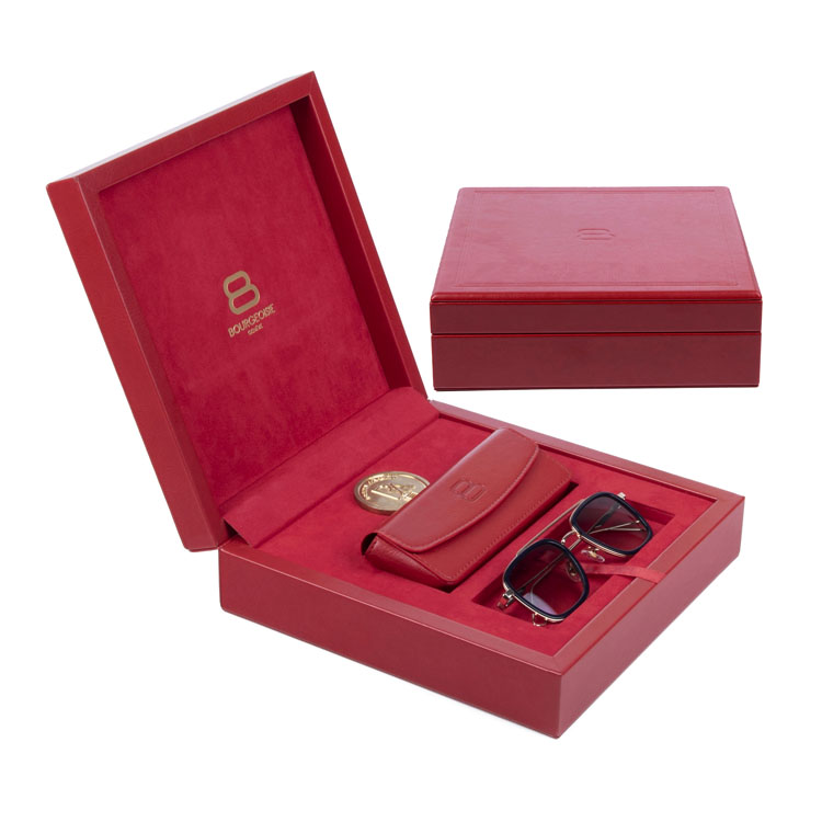 Newly Design Leather Sunglasses Set Gift Box