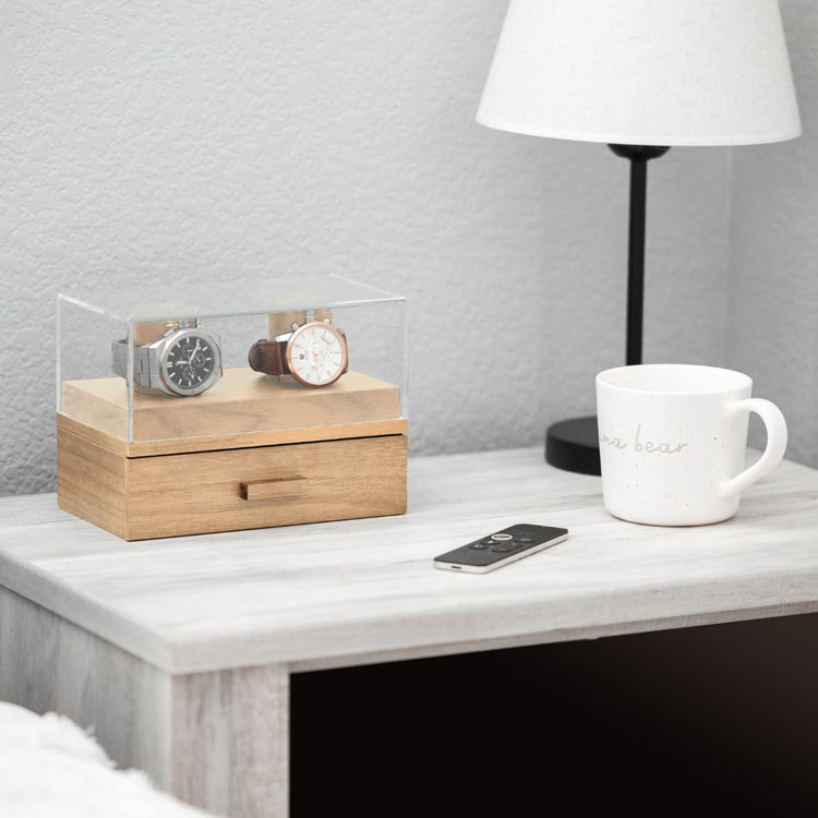 2 Slot Custom Luxury Glossy Wooden Custom Logo Watch Packaging Box Hot-sale Watch Box Wood Packing Box