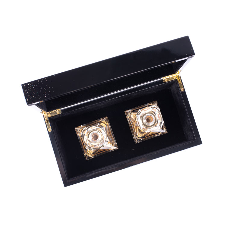Black Piano Lacquer Custom Luxury wooden Perfume Bottle Box Packaging Gift Boxes With Key Lock