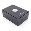 Noble And Elegant Black High Glossy Piano Lacquer Wooden Wooden Design 50ml Luxury Custom Gifts Perfume Package Box
