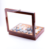 WoodBox Factory High Quality 18 Slots Watch Storage Organizer With Clear Lid