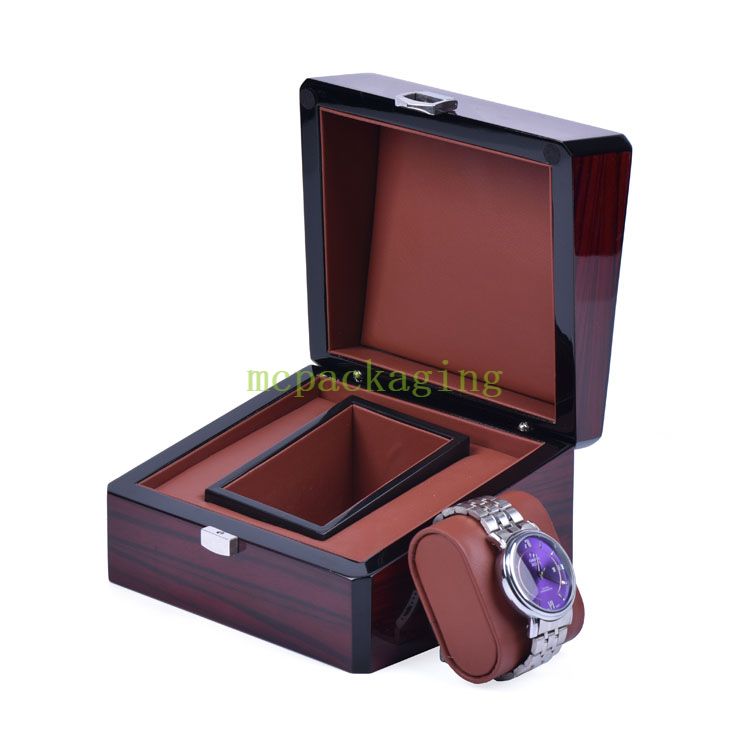 Circle Acrylic Window Display Wood Watch Box