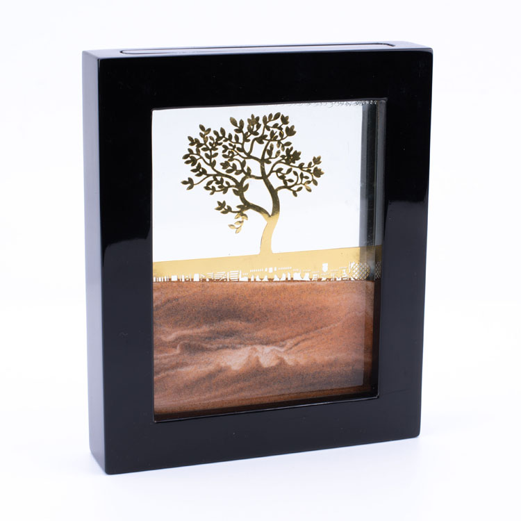 7" Moving Sand Art Picture Square Glass 3D Deep Sea Sandscape in Motion Display Flowing Sand Frame