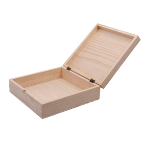 Natural color balsa Box with 6 Compartments Bag Caddy Wooden tea box with Closable Lid