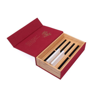 Competitive Price Wine Jewellery Boxes Bulk Gift Set Mirror Red Linen Wrapped Pine Ass Hide Glue Gift Box