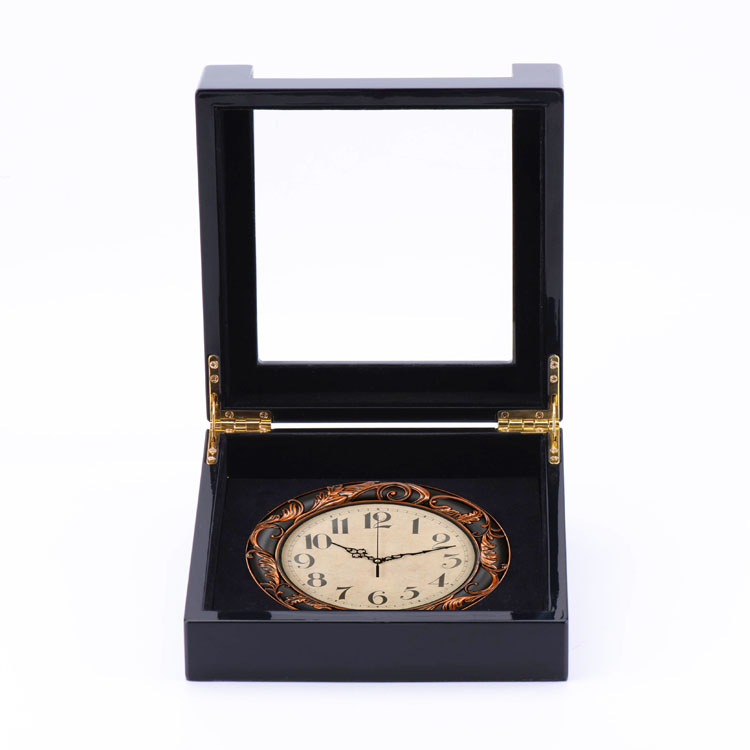 Glass Acrylic Hot Sale Clock Gift Watch Wooden Display Box