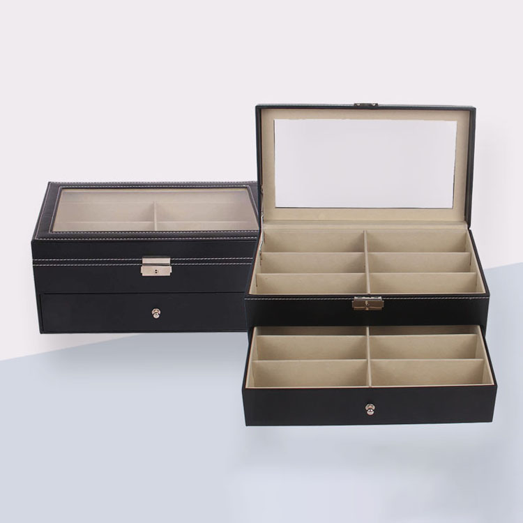 Eye Milk Bottle Wood Wooden With Glass Mosaic Sunglasses Case Box