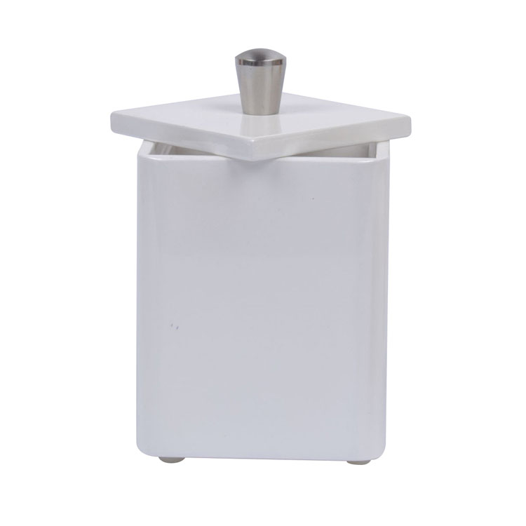 Small Hinged Silver Lock Wooden Teabag Box