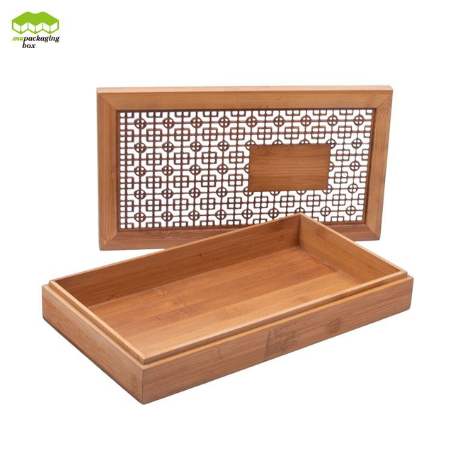 Laser Engraved Oiled Lid And Base Bamboo Box