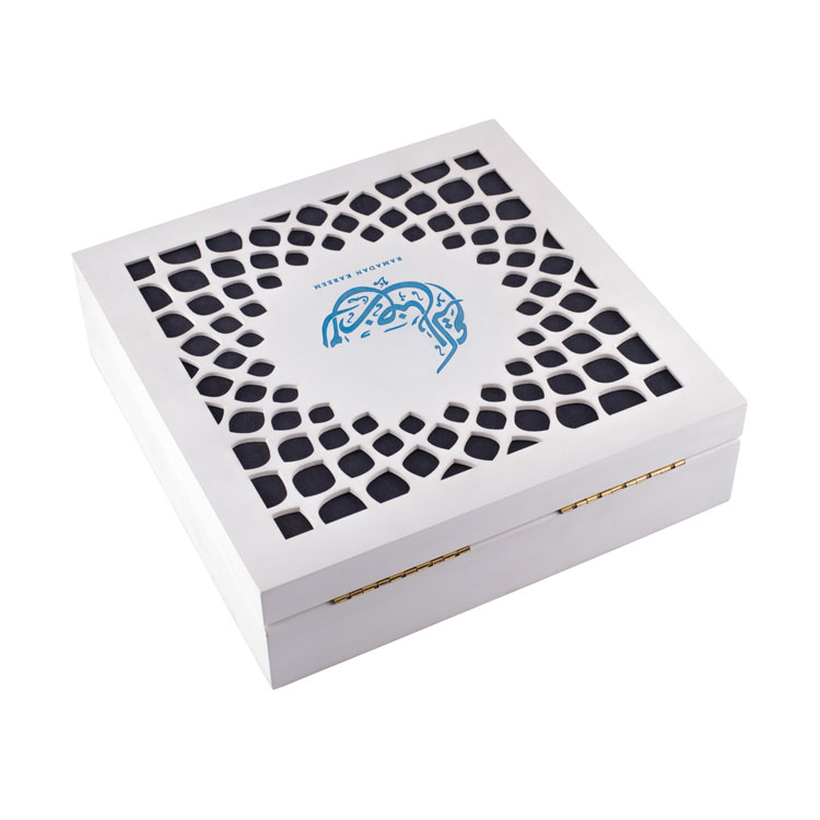 Laser Engraved Unique White Ramadan Box