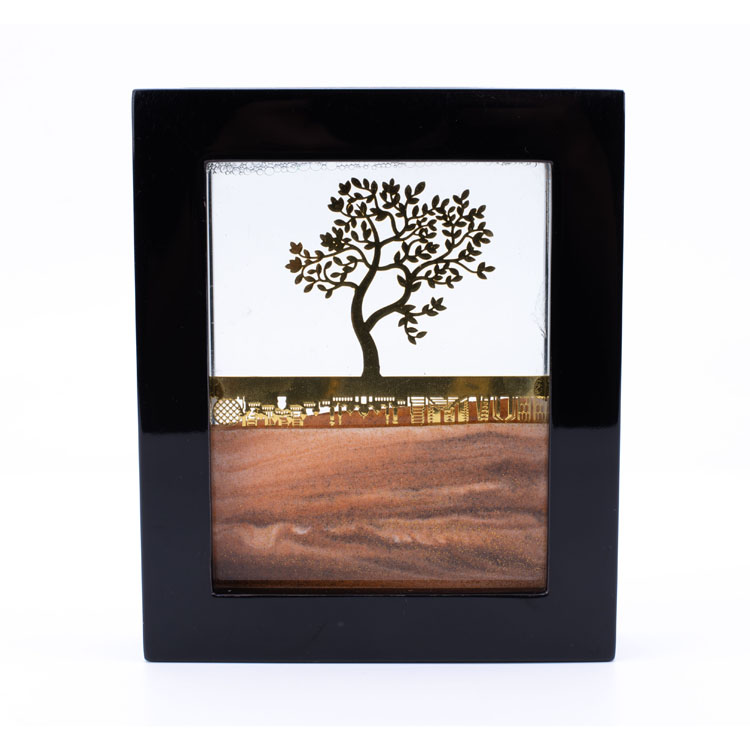 7" Moving Sand Art Picture Square Glass 3D Deep Sea Sandscape in Motion Display Flowing Sand Frame