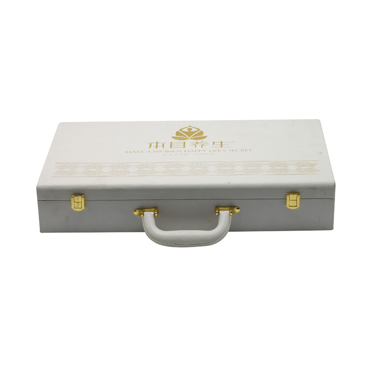 bangle lined mousepad mtg stock jewelri environmentally White PU leather cosmetic gift packaging box