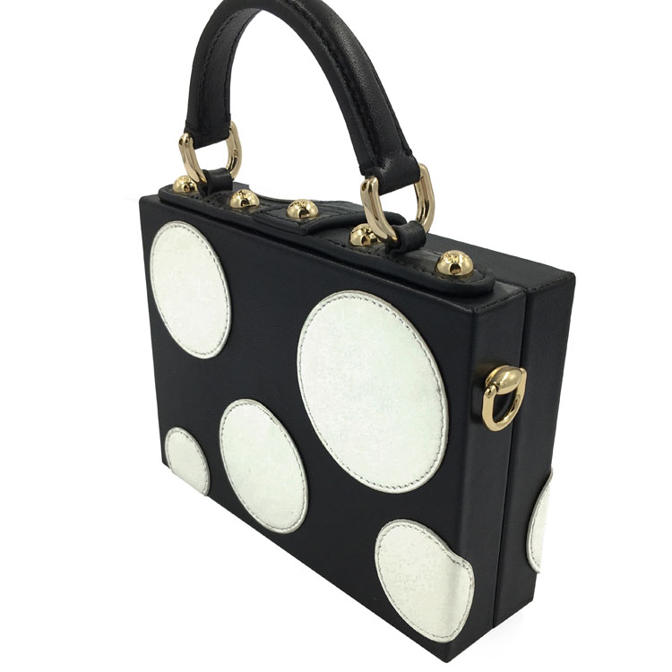 Packing Folding Hotel Bathroom Tissues And Single Metal Black with White PU Leather Small Tote Bag Box