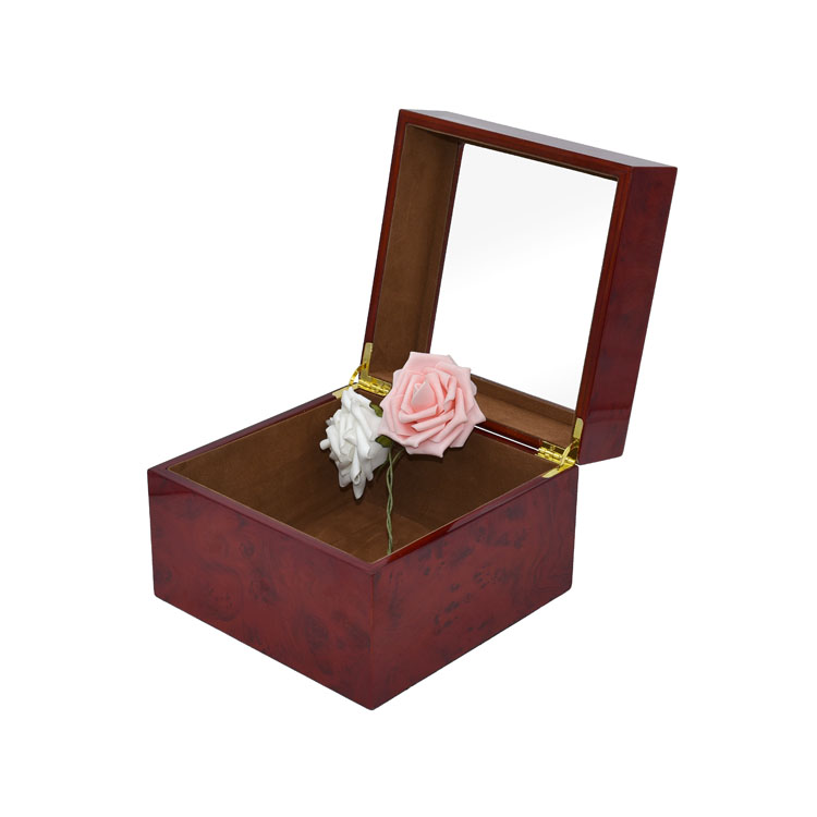 Wood Box Custom Size Acrylic Clear Lid Pine Box Display Packaging Gift Wooden Tea Box