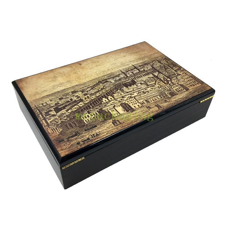 KSA Jeddah Season Wooden Box Factory Customized Saudi Arabic High Glossy Wood Sweet Date Box For Gift