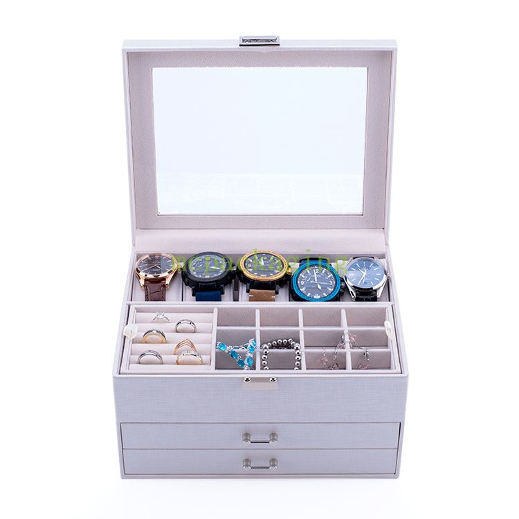 Luxury Custom Logo Large And Small Yellow Green Wooden Set Jewelry Storage Box For Gift