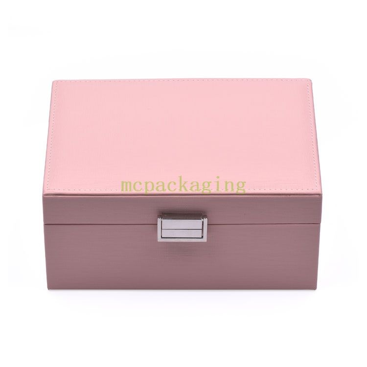 New Luxury Arrival Mini Leather Pu Small Travel Jewelry Box Organizer Women Gifts Custom Logo Jewelry Storage Box with Mirror