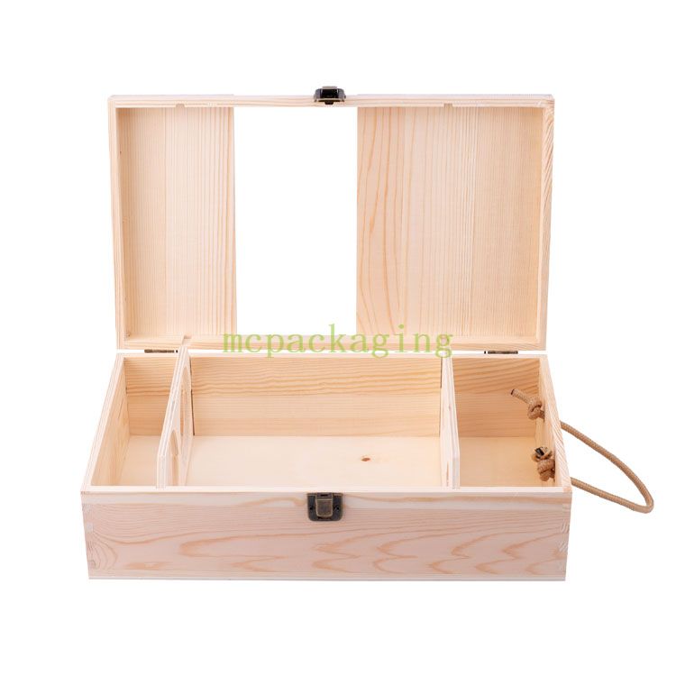 2 Bottle Pine Unfinished Wooden Crafts Wine Gift Box 6 Wine Bottle Wooden Box Wood Wine Box 3 Bottles
