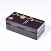 Rectangular Elastic Hinge Side Flip Black Glossy Paint Essential Oil Perfume Wooden Box Packaging Custom Beige Beaded Velvet Interior
