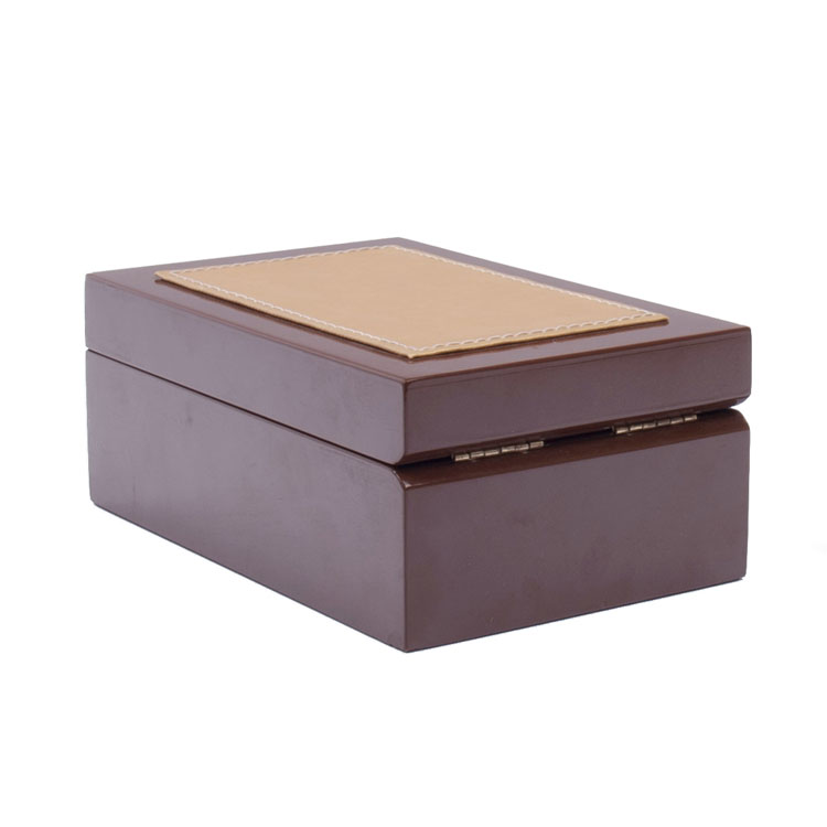 Small Brown Rectangular Inner Tray with Movable Elastic Hinge for Storage And Display of Perfume Wooden Box for Paint Packaging