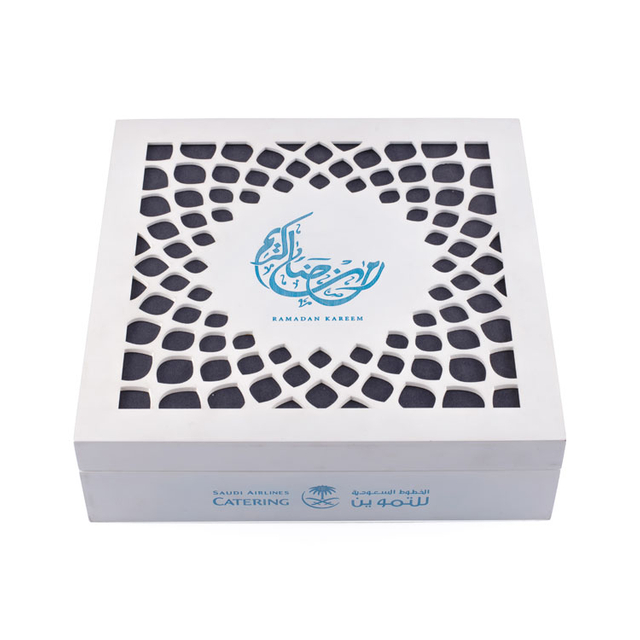 Laser Engraved Unique White Ramadan Box
