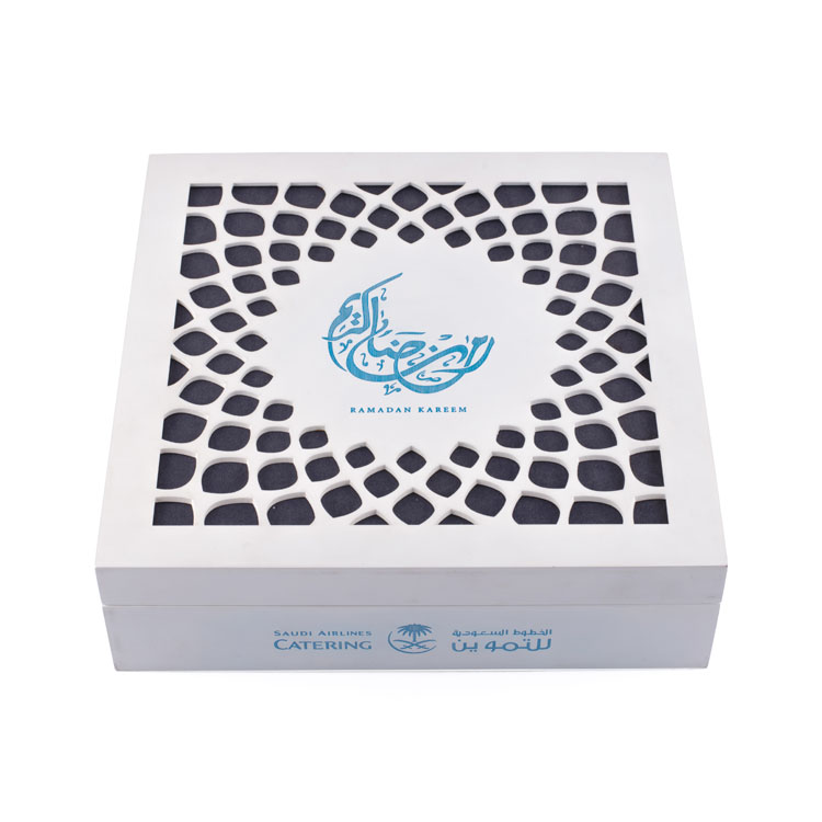Laser Engraved Unique White Ramadan Box