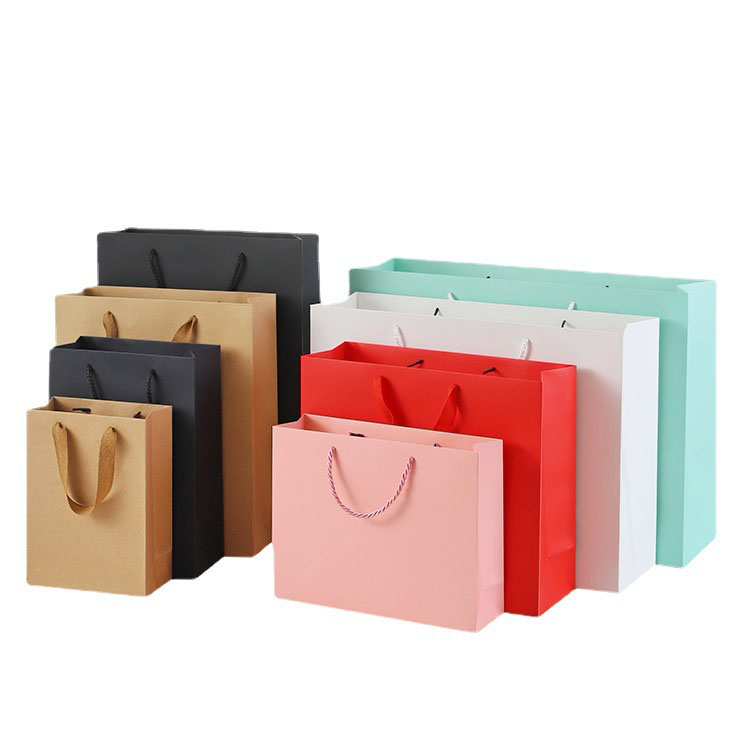 Wholesale Custom Printed Brand Logo Design Promotion Luxury Clothing Retail Gift Shopping Black Jewellery Paper Bag With Handle