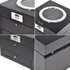 Custom Logo Black Double Two Drawer Smart Watch Box With Window
