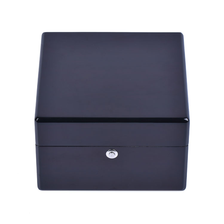 Wooden Box Factory Customized High End Custom Logo Black Safe Lock Watch Packing Box With Key