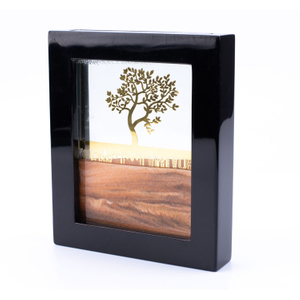 7" Moving Sand Art Picture Square Glass 3D Deep Sea Sandscape in Motion Display Flowing Sand Frame