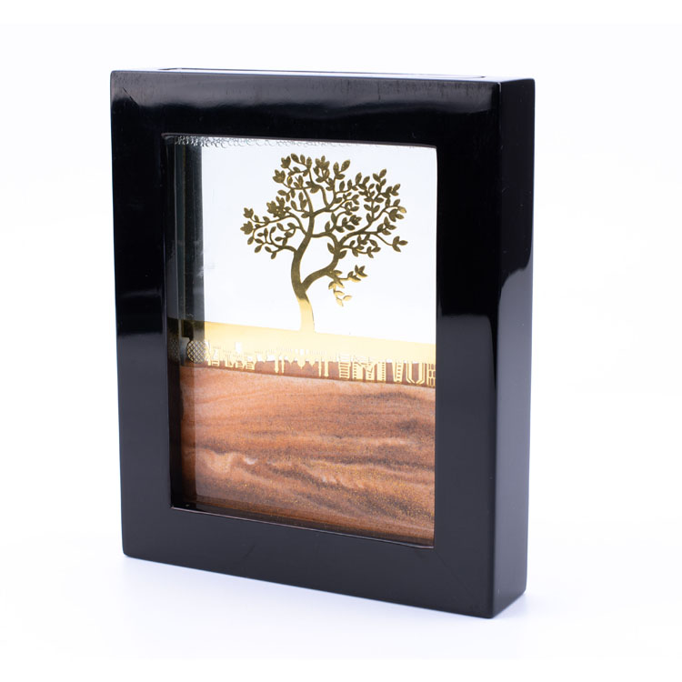 7" Moving Sand Art Picture Square Glass 3D Deep Sea Sandscape in Motion Display Flowing Sand Frame