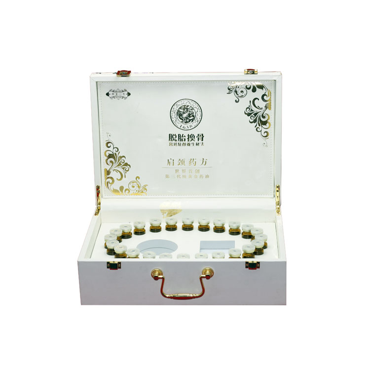 Organize Personalized Outdoor Multipurpose Collapsible White PU Leather Cosmetic Essential Oil Gift Packaging Box