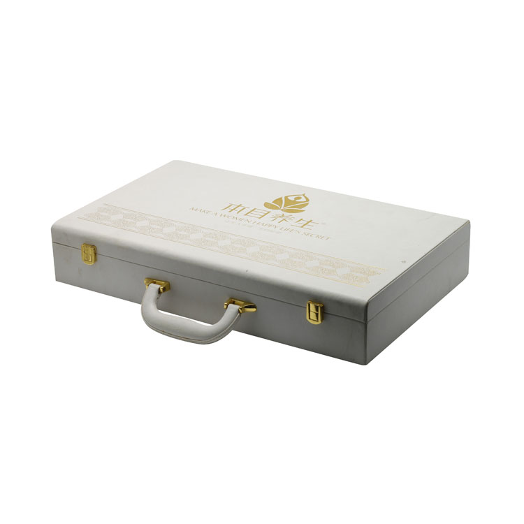 bangle lined mousepad mtg stock jewelri environmentally White PU leather cosmetic gift packaging box