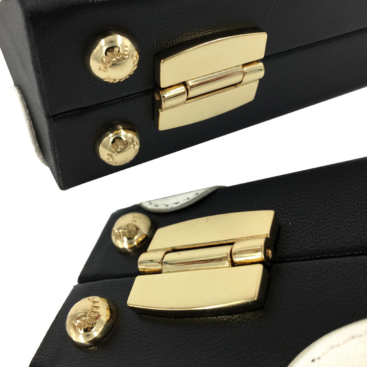 Packing Folding Hotel Bathroom Tissues And Single Metal Black with White PU Leather Small Tote Bag Box