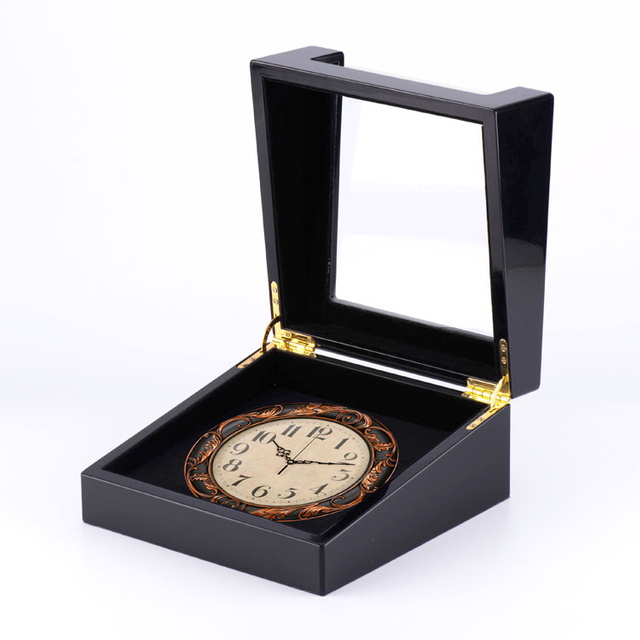 Glass Acrylic Hot Sale Clock Gift Watch Wooden Display Box