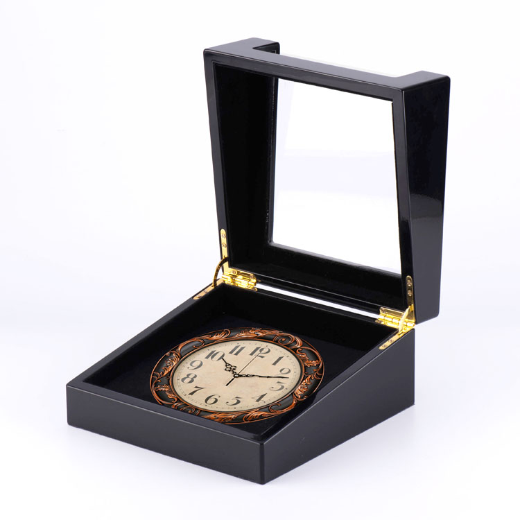 Glass Acrylic Hot Sale Clock Gift Watch Wooden Display Box