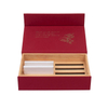 Competitive Price Wine Jewellery Boxes Bulk Gift Set Mirror Red Linen Wrapped Pine Ass Hide Glue Gift Box