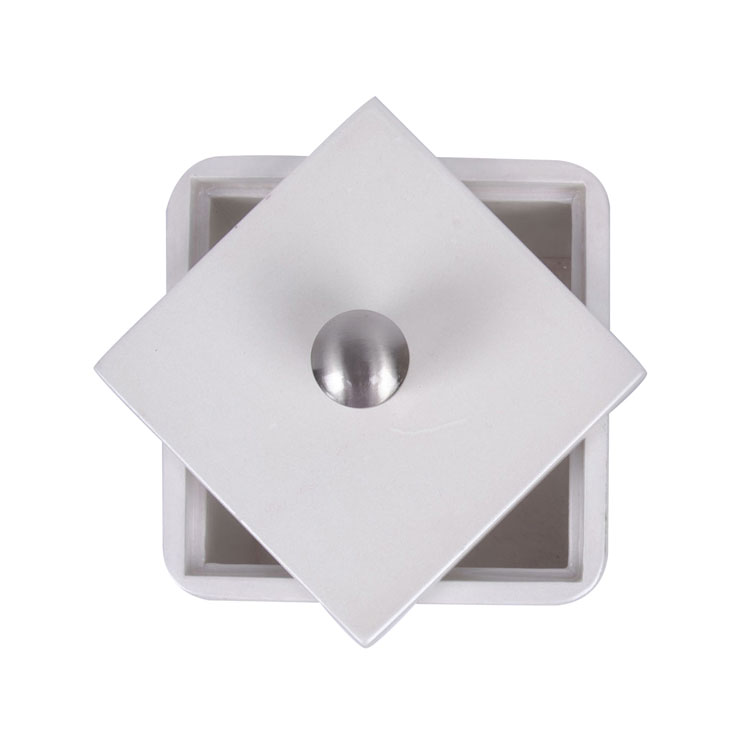 Small Hinged Silver Lock Wooden Teabag Box