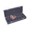 Black Two Seven-character Hinges Two Japanese-character Gold Locks Black Flannel EVA Open Hole Inner Tray 6 Bottles of Wooden Paint Perfume Box Packaging