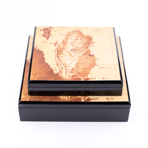 Gulf Map Glossy Hinged Wooden Ramadan Box
