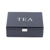 Matt Black Veneer 6 Slot Tea Wooden Box