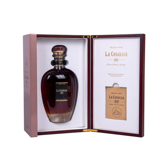 Brandy Glass Bottle Flip Flap Wine Wooden Box