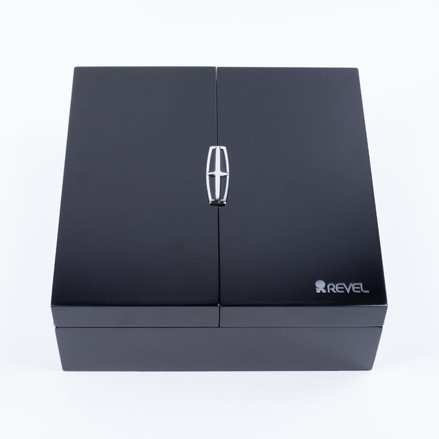 Double Door Lacquer Silver Logo Label Wooden Gift Box