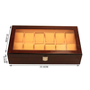 Wholesale Hot Selling 12 Slots Wooden Watch Storage Box With Clear Lid