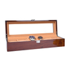 Wholesale Brown 6 Slot Watch Presentation Packaging Box With Clear Window Wooden Watch Box 6 Slot