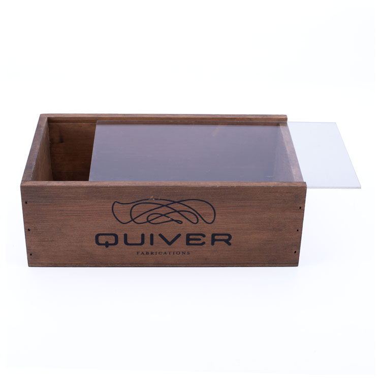Custom OEM Logo Household Stock Wholesale Flip Cover Case Pine Wood Jewelry glass lid Storage Wooden Box