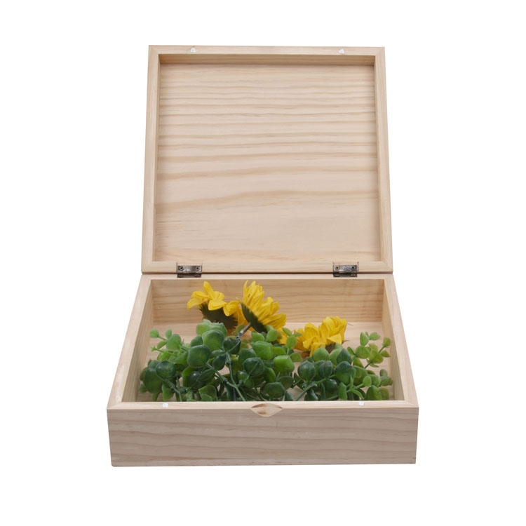 Natural color balsa Box with 6 Compartments Bag Caddy Wooden tea box with Closable Lid