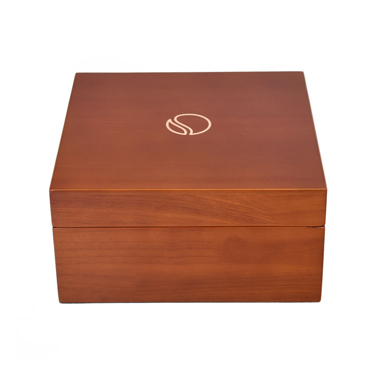 Oak Hinged Matt Logo Engraved Wooden Gift Box