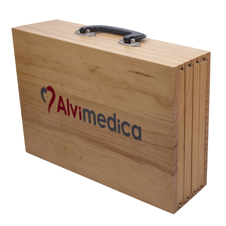 Wooden Box Looking Custom Printed Corrugated Paper Eco Mailer Box for Gift Packaging With Handle